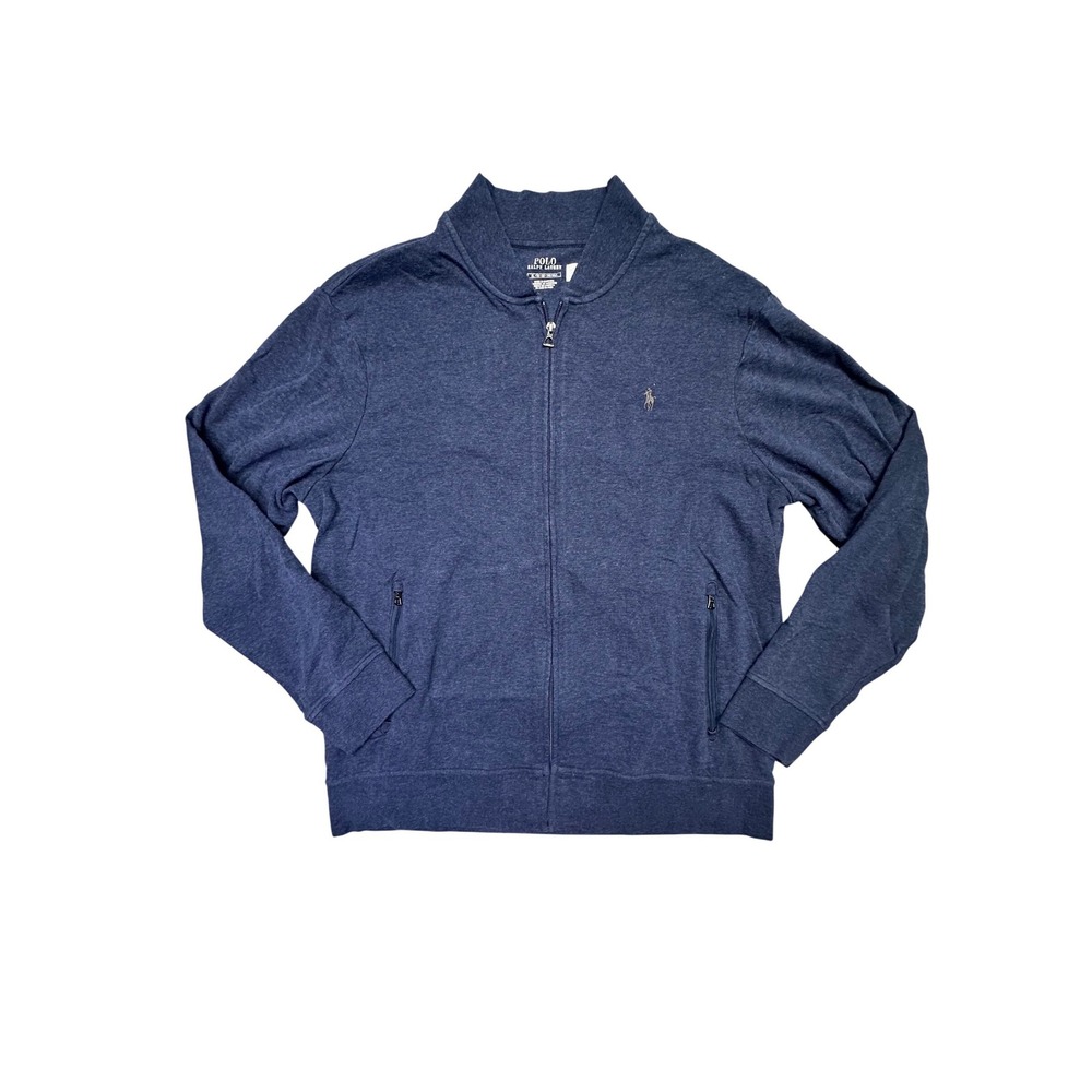 ❌SOLD❌Polo Ralph Lauren Full Zip Mock Neck Track Jacket Mens XL Heather Navy